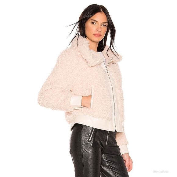 Revolve Blank NYC Teddy Cloud 9 Crop Bomber Jacket - Picture 3 of 7